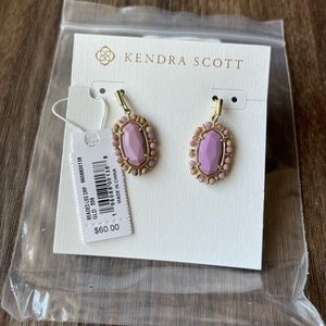 Kendra Scott Beaded Lee drop earrings- lilac